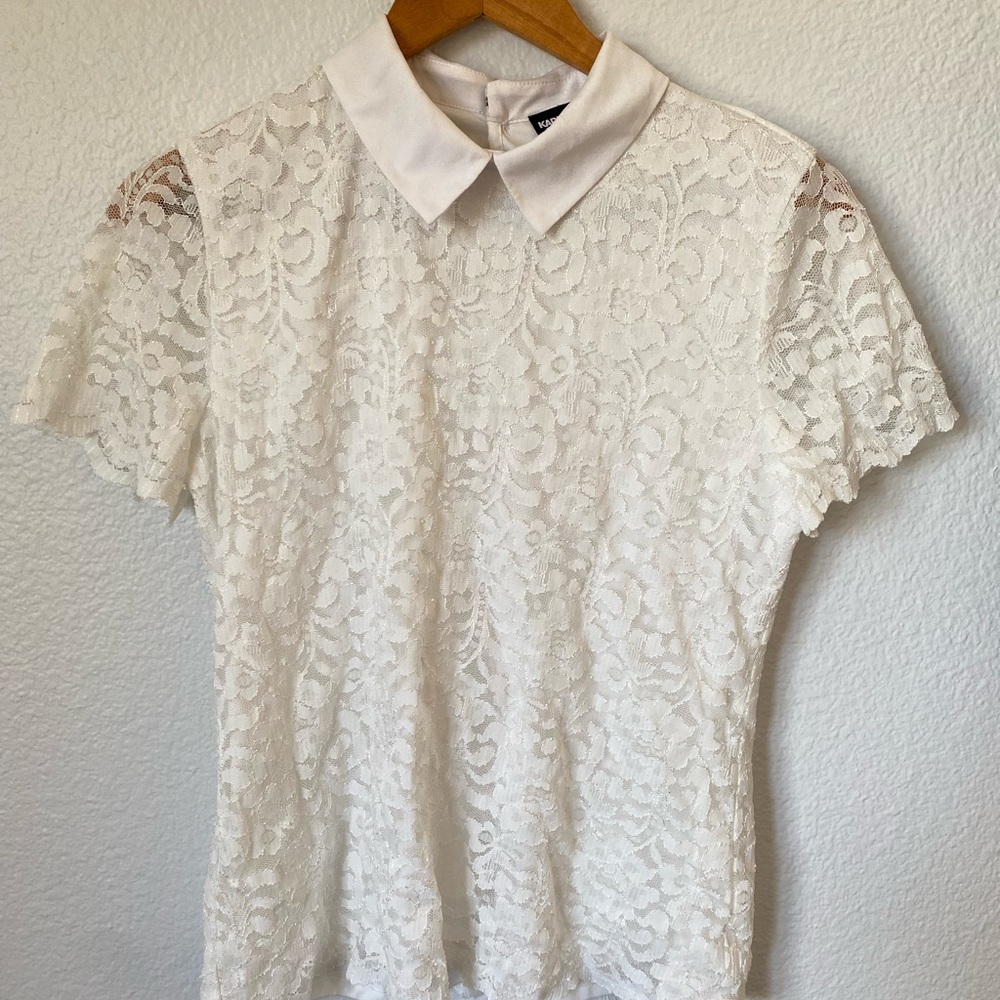 Karl Lagerfeld lace and collar top